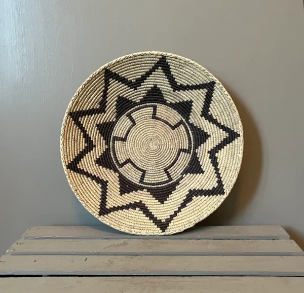 13.5'' Africa Hand Woven Basket West African Baskets Wall Hanging Decor Great Housewarming - Image 3