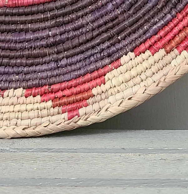12.5'' Africa Hand Woven Basket West African Baskets Wall Hanging Decor Great Housewarming - Image 3