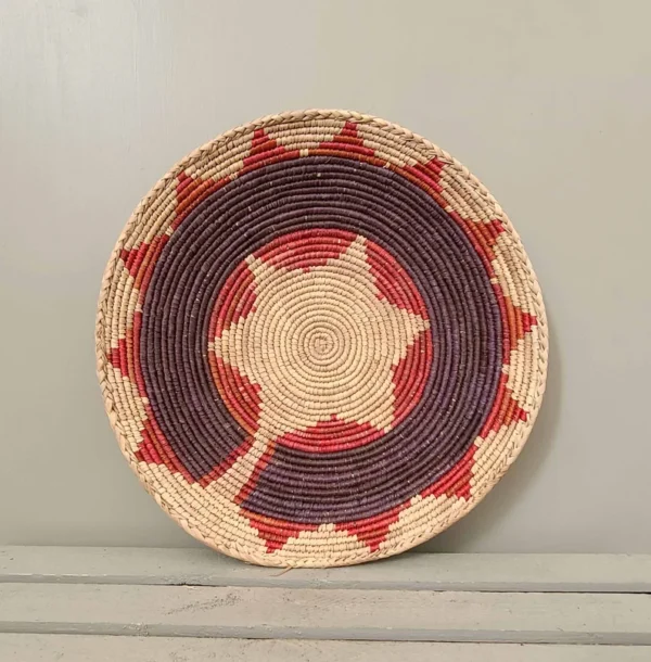 12.5'' Africa Hand Woven Basket West African Baskets Wall Hanging Decor Great Housewarming - Image 4