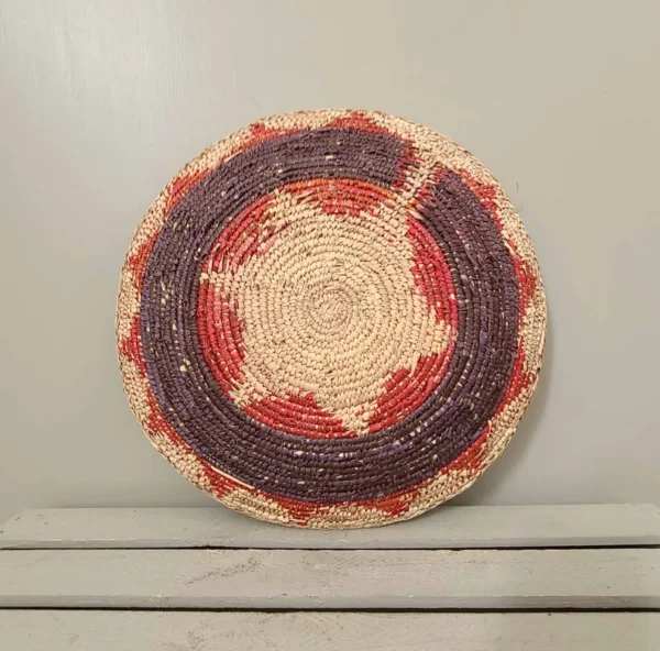 12.5'' Africa Hand Woven Basket West African Baskets Wall Hanging Decor Great Housewarming - Image 6