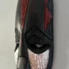 Vintage AFRICAN TRIBAL MASK - Ghana - Hanging Wall Art - Hand Carved Wood and Hammered Metal