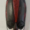 Vintage AFRICAN TRIBAL MASK - Ghana - Hanging Wall Art - Hand Carved Wood and Hammered Metal - Image 3