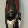 Vintage AFRICAN TRIBAL MASK - Ghana - Hanging Wall Art - Hand Carved Wood and Hammered Metal - Image 5