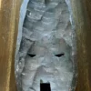 Vintage AFRICAN TRIBAL MASK - Ghana - Hanging Wall Art - Hand Carved Wood and Hammered Metal - Image 7